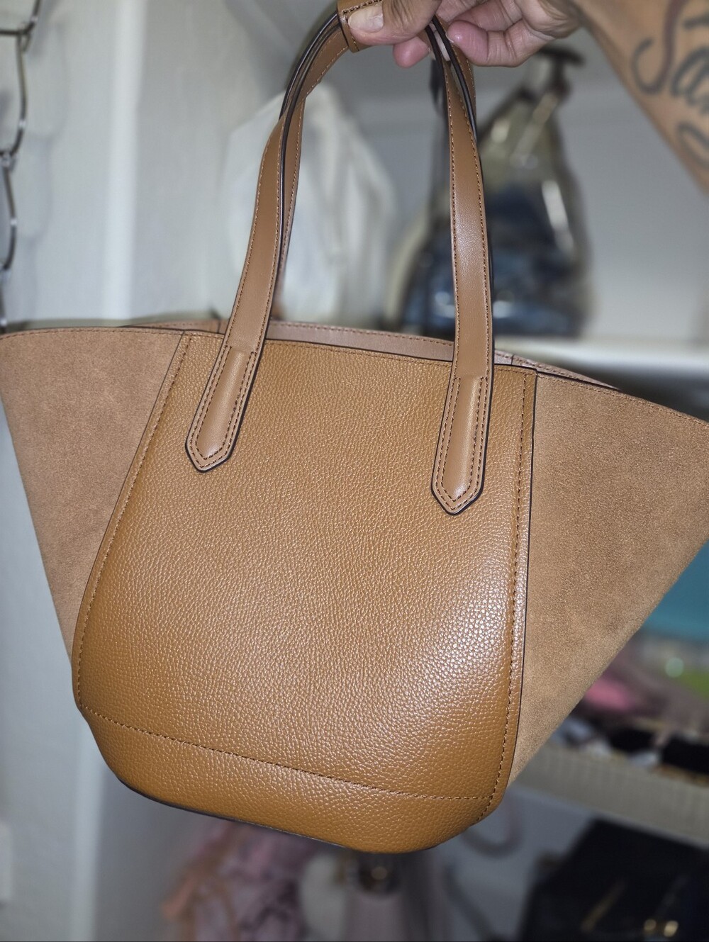 Michael Kors Small Bucket Portia with Suede - Picture 2 of 8